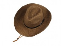 SKB003 Design Western Cowboy Hat Style Custom Foldable Straw Hat Style Foldable Customized Sunshade Hat Style Straw Hat Center back view